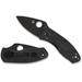 Spyderco Black Blade Ambitious Lightweight Folding Knives 2.31in 8Cr13MoV Plain Blade Black FRN Handle C148PBBK