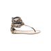 Mia Sandals: Gold Leopard Print Shoes - Women's Size 7 1/2