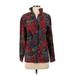 Helene Sidel Long Sleeve Silk Top Red Paisley V-Neck Tops - Women's Size P - Paisley Wash