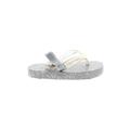 The Children's Place Sandals: Slip-on Platform Casual Silver Shoes - Kids Girl's Size 4
