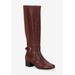 Wide Width Women's Max Wide Wide Calf Boot by Ros Hommerson in Tobacco Leather Suede (Size 8 1/2 W)