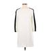 Zara Casual Dress - Shift Crew Neck 3/4 sleeves: Ivory Color Block Dresses - Women's Size X-Small