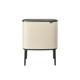 Brabantia - Bo Touch Bin 23+11L - Large Recycling Bin for Kitchen - Soft-Touch Opening - Dual Bin with Removable Inner Buckets - Non-Slip Base - Bin Liners Included - Soft Beige - 54 x 31 x 68 cm