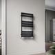 ELEGANT Flat Panel Heated Towel Rail Black Bathroom Wall Mounted Ladder Radiator 800 x 450 mm Modern Central Heating Towel Warmer