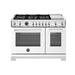 Bertazzoni Professional Series All-Gas Range 48" - 6 Brass Burners + Electric Griddle - Gas Oven in White | 42.13 H x 48 W x 29.94 D in | Wayfair