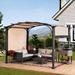 Sunjoy Pergola, Outdoor Steel Arched Pergola w/ Adjustable Canopy Metal/Steel in Gray | 97.24 H x 137.6 W x 113.98 D in | Wayfair A106005411