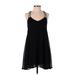 Express Casual Dress - Slip dress: Black Solid Dresses - Women's Size X-Small