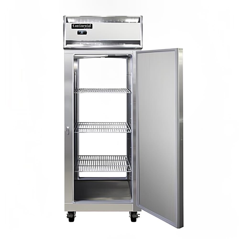 Continental 1FENPT 28 1/2" 1 Section Pass Thru Freezer, 2 Right Hinge Solid Doors, 115v, Stainless Steel