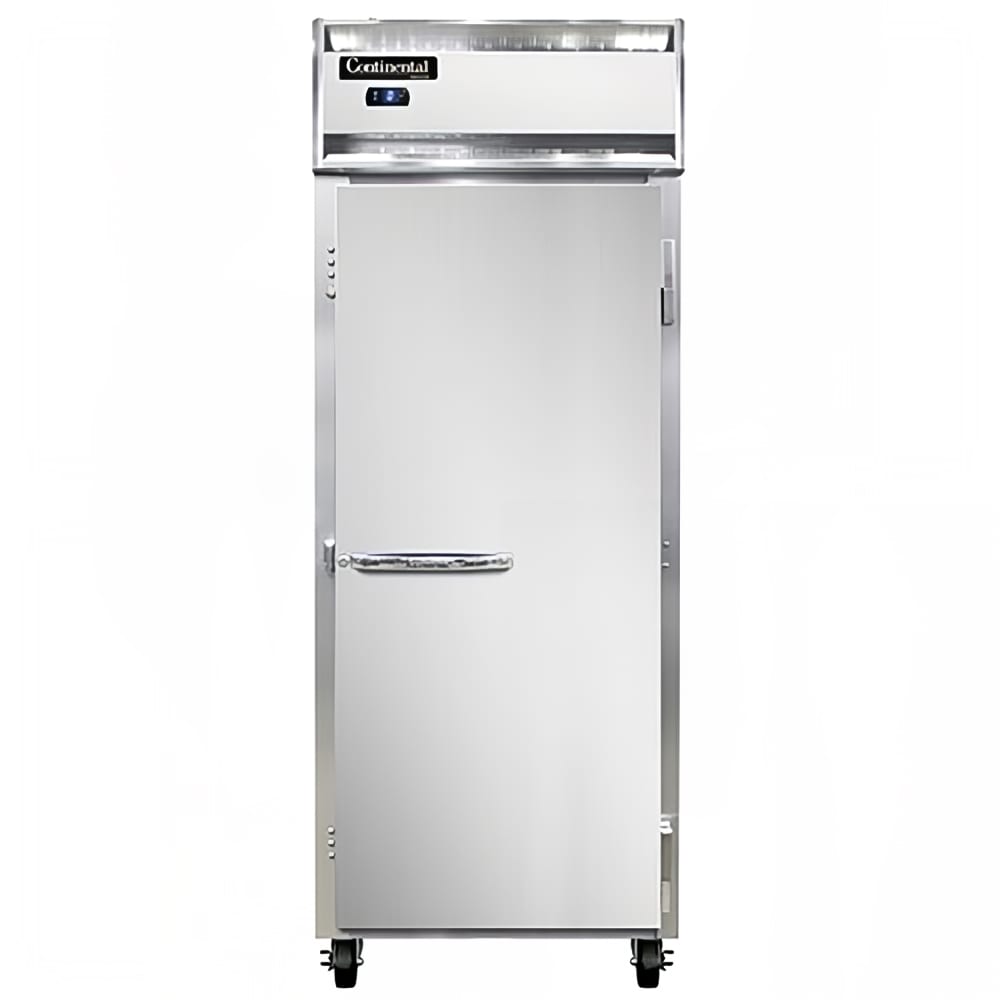 Continental 1FESNSS 28 1/2" 1 Section Reach In Freezer, 1 Right Hinge Solid Door, 115v, Top-mounted Compressor, Stainless Steel