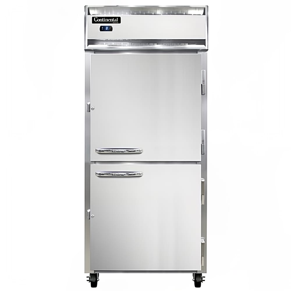 Continental 1FXSNSAHD 36 1/4" 1 Section Reach In Freezer, 2 Right Hinge Solid Doors, 115v, Stainless Steel & Aluminum