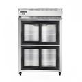 Continental 2RSNSSSGDHD 52" 2 Section Reach In Refrigerator, (4) Sliding Glass Doors, Top Compressor, 115v, Silver