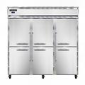 Continental 3RSNSAHD 78" 3 Section Reach In Refrigerator, (6) Left/Right Hinge Glass Doors, Top Compressor, 115v, Silver