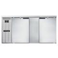 Continental BB69NSS 69" Bar Refrigerator - 2 Swinging Solid Doors, Stainless, 115v, Silver