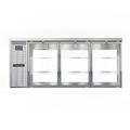 Continental BB79SNSSGDPT 79" Bar Refrigerator - 6 Swinging Glass Doors, Stainless, 115v, Silver