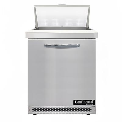 Continental D27N8-FB 27" Designer Line Sandwich/Salad Prep Table w/ Refrigerated Base, 115v, Solid Door, Stainless Steel