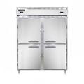 Continental D2RFESNSSHD Designer Line 57" 2 Section Commercial Refrigerator Freezer - Solid Doors, Top Compressor, 115v, Silver