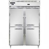 Continental D2RFNSSHD Designer Line 52" 2 Section Commercial Refrigerator Freezer - Solid Doors, Top Compressor, 115v, Silver