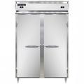 Continental D2RFSNSA 52" 2 Section Commercial Refrigerator Freezer - Solid Doors, Top Compressor, 115v, Silver