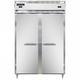 Continental D2RFSNSA 52" 2 Section Commercial Refrigerator Freezer - Solid Doors, Top Compressor, 115v, Silver