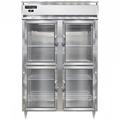 Continental D2RNSSGDHD 52" 2 Section Reach In Refrigerator, (4) Left/Right Hinge Glass Doors, Top Compressor, 115v, Silver