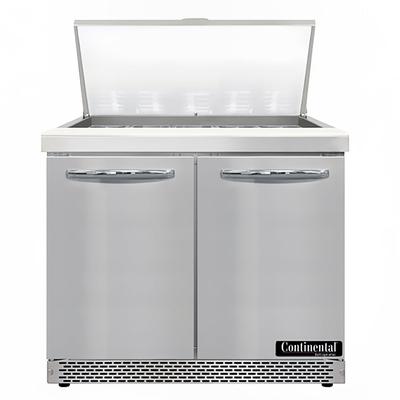 Continental D36N15M-FB 36" Designer Line Sandwich/Salad Prep Table w/ Refrigerated Base, 115v, Front Breathing, Stainless Steel