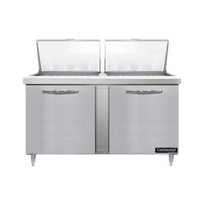 Continental D60N24M 60" Designer Line Sandwich/Salad Prep Table w/ Refrigerated Base, 115v, Stainless Steel
