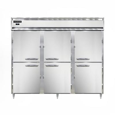 Continental DL3FE-HD 85 1/2" 3 Section Reach In Freezer, (6) Solid Doors, 115/208-230v, Silver