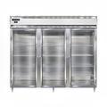Continental DL3FE-SA-GD 85 1/2" 3 Section Reach In Freezer, (3) Glass Doors, 115/208-230v, Silver
