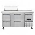 Continental RA60N8-D 60" Sandwich/Salad Prep Table w/ Refrigerated Base, 115v, Stainless Steel