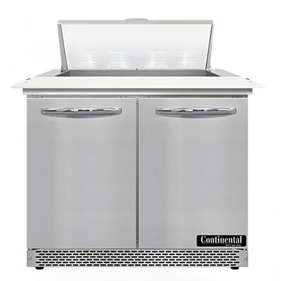 Continental SW36N8C-FB 36" Sandwich/Salad Prep Table w/ Refrigerated Base, 115v, Stainless Steel