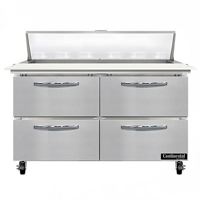 Continental SW48N12C-D 48" Sandwich/Salad Prep Table w/ Refrigerated Base, 115v, Stainless Steel