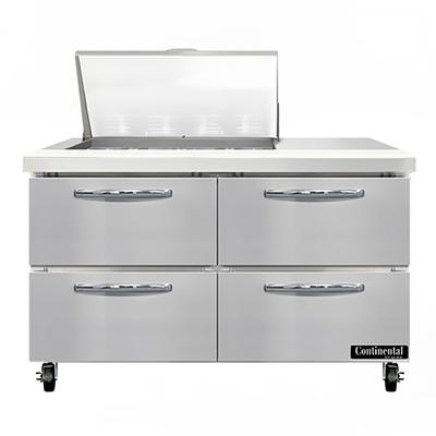 Continental SW48N12M-D 48" Sandwich/Salad Prep Table w/ Refrigerated Base, 115v, Stainless Steel