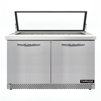 Continental SW48N18M-HGL-FB 48" Sandwich/Salad Prep Table w/ Refrigerated Base, 115v, Stainless Steel