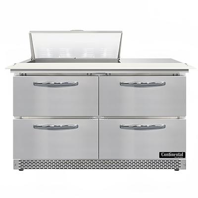 Continental SW48N8C-FB-D 48" Sandwich/Salad Prep Table w/ Refrigerated Base, 115v, Stainless Steel