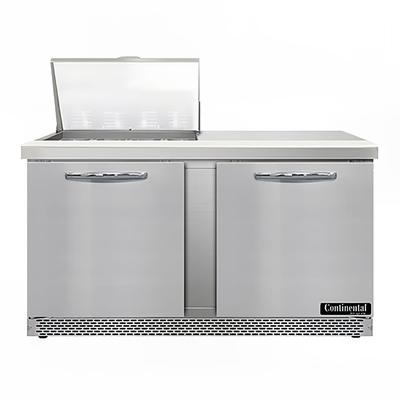 Continental SW60N12M-FB 60" Sandwich/Salad Prep Table w/ Refrigerated Base, 115v, Stainless Steel