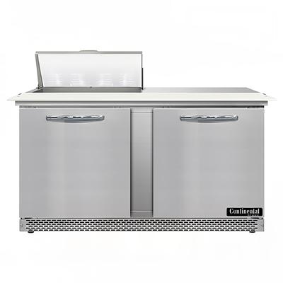 Continental SW60N8C-FB 60" Sandwich/Salad Prep Table w/ Refrigerated Base, 115v, Stainless Steel