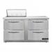 Continental SW60N8-FB-D 60" Sandwich/Salad Prep Table w/ Refrigerated Base, 115v, Stainless Steel
