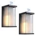 Mercury Row® Shackelford 1 - Bulb 13.3" H Outdoor Flush Mount w/ Dusk to Dawn Glass/Metal in Black | 12.6 H x 5.9 W x 6.9 D in | Wayfair