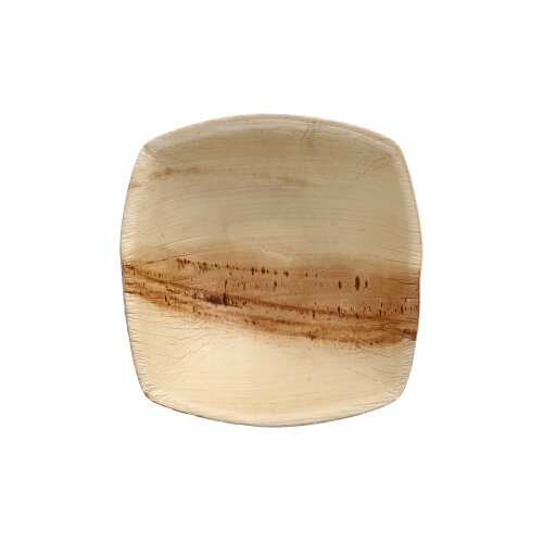 Papstar 25 Schalen Palmblatt pure 200 ml 4 cm x 14 cm x 14 cm natur QUADRATO Image