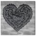 Bungalow Rose Fashion & Glam Grey on Grey Feather Heart Modern Black Canvas Wall Art Print Canvas in Black/Gray | 12 H x 12 W x 0.8 D in | Wayfair