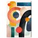 George Oliver Abstract In Bright Shapes Mid-Century Modern Yellow Canvas Wall Art Print Canvas in White | 36 H x 24 W x 0.8 D in | Wayfair