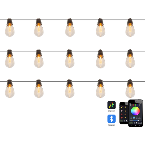LED Girlande Warm-Weiß PVC 1250 cm 15 Lichter RGB Farbwechsel mit Fernbedienung App-Steuerung Timer Schalter Outdoor Indoor für Weihnachtsbaum