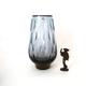 Vintage mid century glass vase designed by Erich Jachmann, produced by WMF 50/60s West Germany, Wmf glass vase color gradient deep cut decor