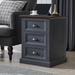 Winston Porter Namaan Nightstand w/ Charging Station, 3 Drawer Dresser for Bedroom, Small Wood Rustic Dresser w/ Drawer Wood in Gray | Wayfair