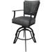 Canora Grey Sibil Swivel Stool Upholstered/Metal in Gray | 48 H x 22 W x 20 D in | Wayfair B3755CC74E774510BEB03BDA3042AFF8