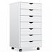 Inbox Zero 18" Wide 7 -Drawer Mobile File Cabinet Wood in Brown/White | 34 H x 18 W x 15 D in | Wayfair 435BA010BEA34FFF81D137A7CE30FED6