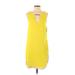 Bar III Casual Dress - Shift: Yellow Color Block Dresses - New - Women's Size Small
