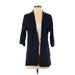 Tommy Hilfiger Cardigan Sweater: Blue Color Block Sweaters & Sweatshirts - Women's Size X-Small