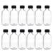 12 pack 2 oz Clear Glass Boston Bottle With Black Poly Cap