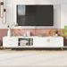 Modern TV Stand, Multi-Functional Storage with 5 Champagne legs and Open Shelves, TV Stand for TVs up to 77" for Lving Rooms